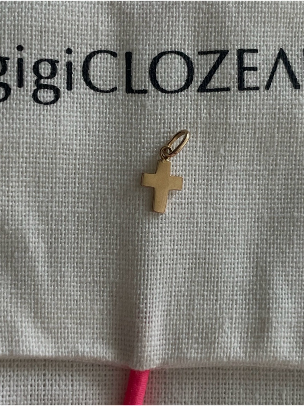 Gigi CLOZEAU 18k Rose Gold Cross Pendant Necklace Charm